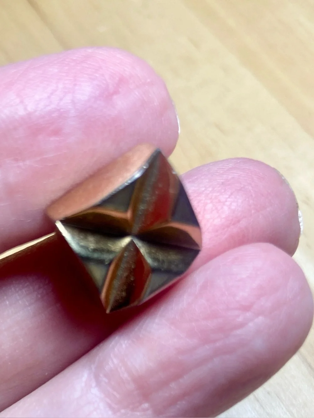 Vintage Gold toned Geometric Men's Cufflinks Square Design Signed Anson